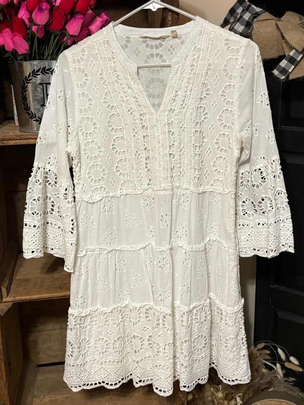 Soft Surroundings • Cordelia Eyelet Lace Short Dress - Picture 2 of 11